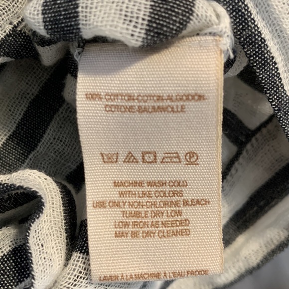 Free People Barcelona nights Striped Waist Tie Woven Blouse Size XSmall - Picture 8 of 9